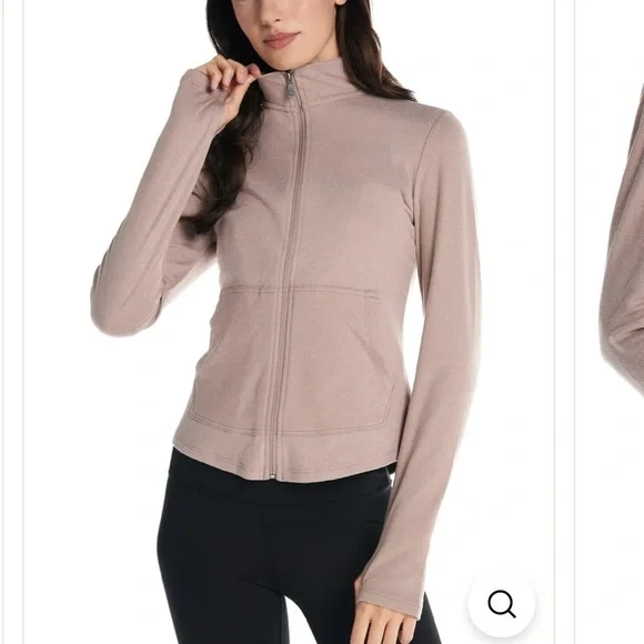 KYODAN β’ super soft light purple heather lightweight zip collared sweater jacket - Picture 6 of 8